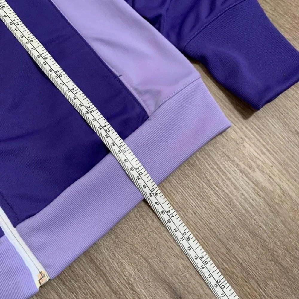 super cute reebok track zip up jacket in‎ purple - size large womens